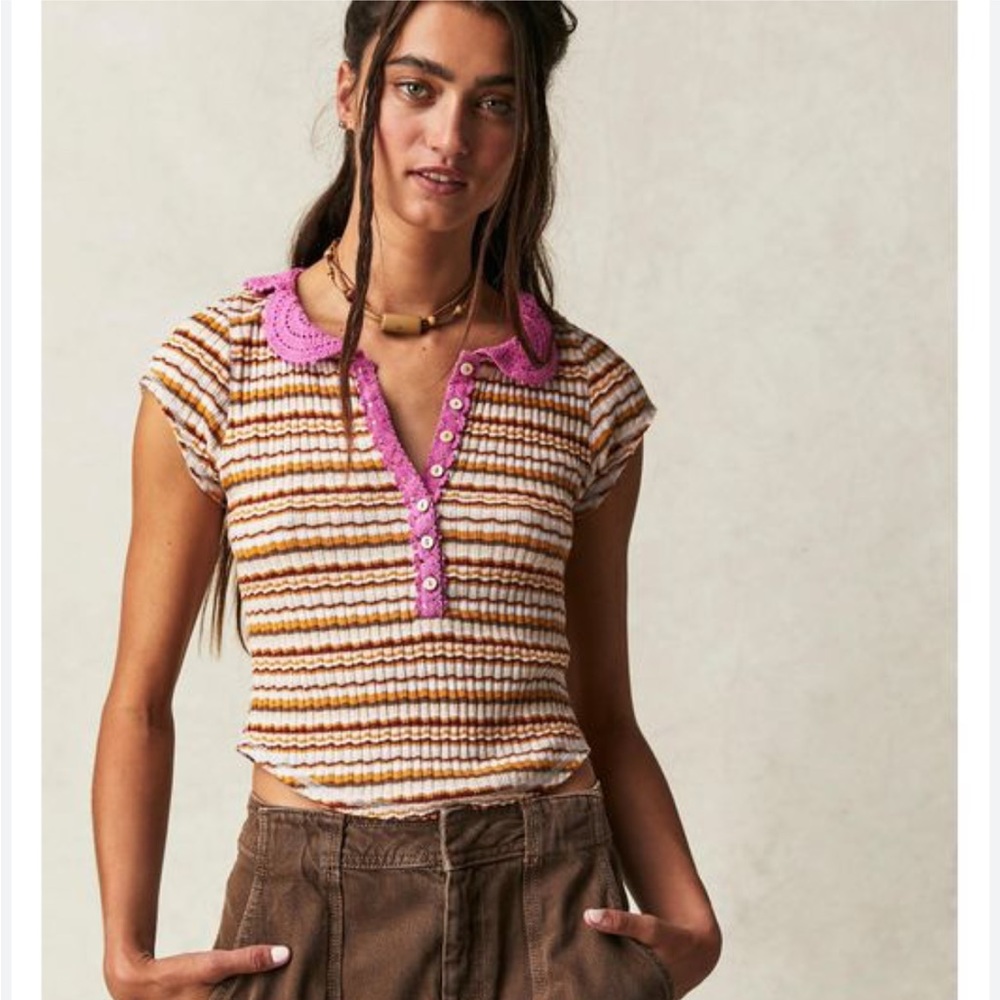 NWOT Free People One Way Baby Polo Tee